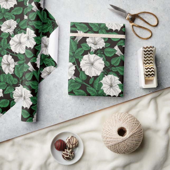 Papier Cadeau Fleurs de lune 2 (Artisanat)