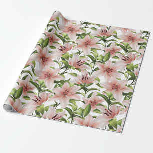 Papier Cadeau Fleurs de lys. Modèle floral