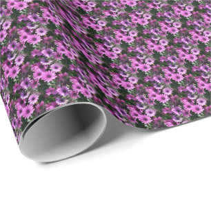 Papier Cadeau Fleurs de marguerite africaine violet Motif de la 