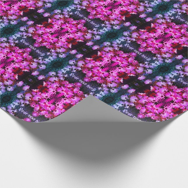 Papier Cadeau Fleurs de marguerite rose africaine teintées Perso (Coin)