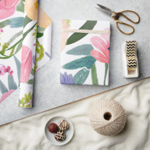 Papier Cadeau Fleurs de printemps Aquarelle florale pastel