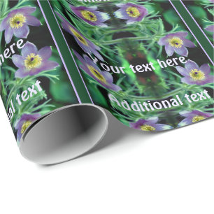 Papier Cadeau Fleurs de printemps violettes Pasque personnalisée