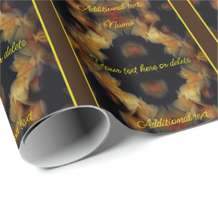 Papier Cadeau Fleurs de rose jaune Élégant Personnalisé