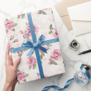 Papier Cadeau Fleurs de Roses Roses Mariage