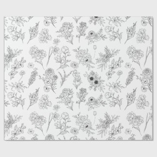 papier cadeau fleurs de saison