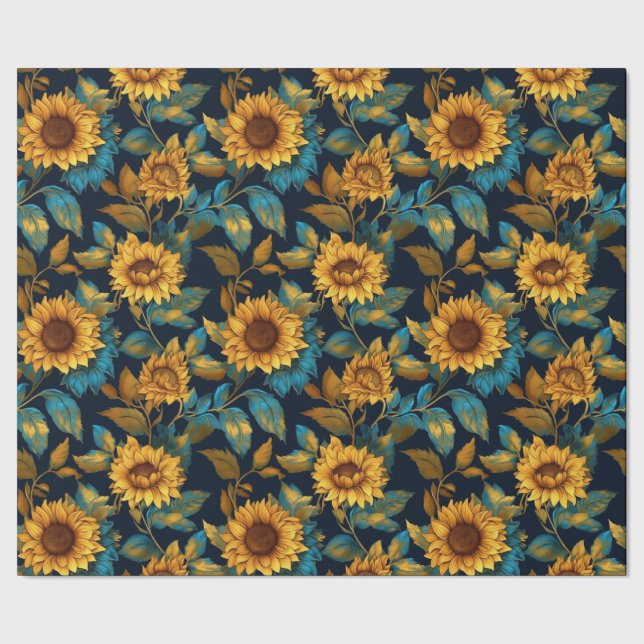 Papier Cadeau Fleurs de soleil étonnantes Toutes les occasions (Couture)