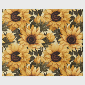 Papier Cadeau Fleurs de soleil sur un rouleau Arrière - plan pâl