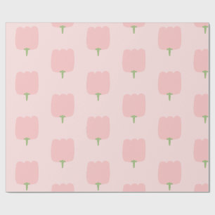 Papier Cadeau Fleurs de tulipe rose printanière Motif floral