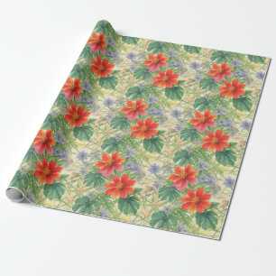 Papier Cadeau Fleurs d'eau vive