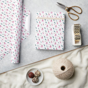 Papier Cadeau Fleurs d'Élégance Raffinée