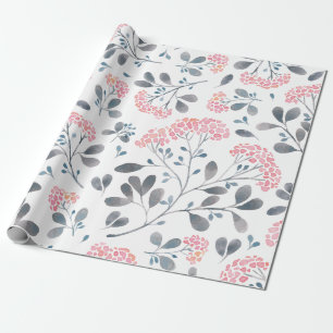 Papier Cadeau Fleurs délicates roses mignonnes Motif