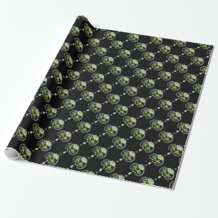 PAPIER CADEAU FLEURS D'ENAMÉRIQUE BLANCHE, PERLES ET DIAMANTS