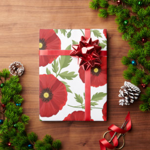 Papier Cadeau Fleurs d'été joyeuses floraison de pavot
