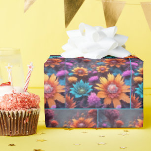 Papier Cadeau Fleurs d'Imaginaires fractales