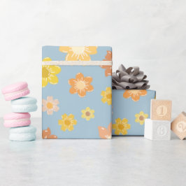 Papier Cadeau Fleurs d'or d'automne chaudes, Thanksgiving ininte
