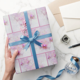 Papier Cadeau Fleurs d'orchidée rose