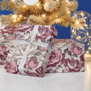 Papier Cadeau Fleurs Épanouies Audacieuses — Déclaration Maximal