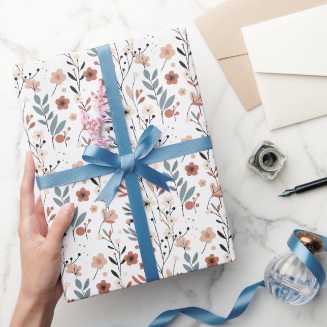 Papier Cadeau Fleurs florales danoises Pavot cerisier Fleurs de  (Cadeaux)