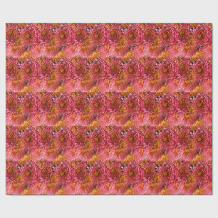 Papier Cadeau fleurs florales roses