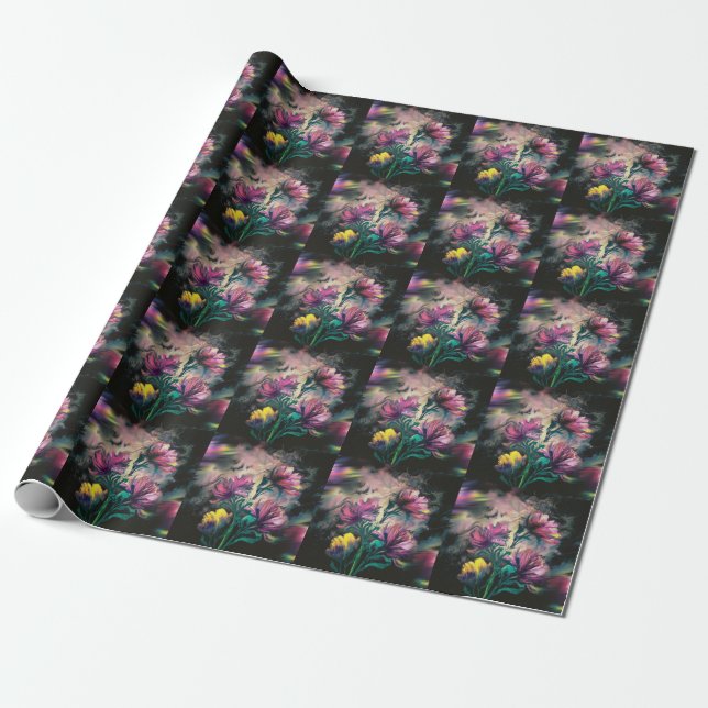 Papier Cadeau Fleurs florissantes (Déroulé)