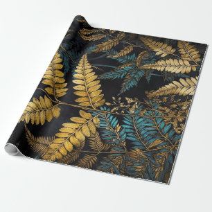 Papier Cadeau Fleurs fougères motifs botaniques #nature