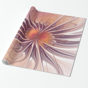 Papier Cadeau Fleurs imaginaires fractales douces et tendres