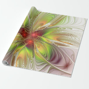 Papier Cadeau Fleurs imaginaires fractales douces et tendres