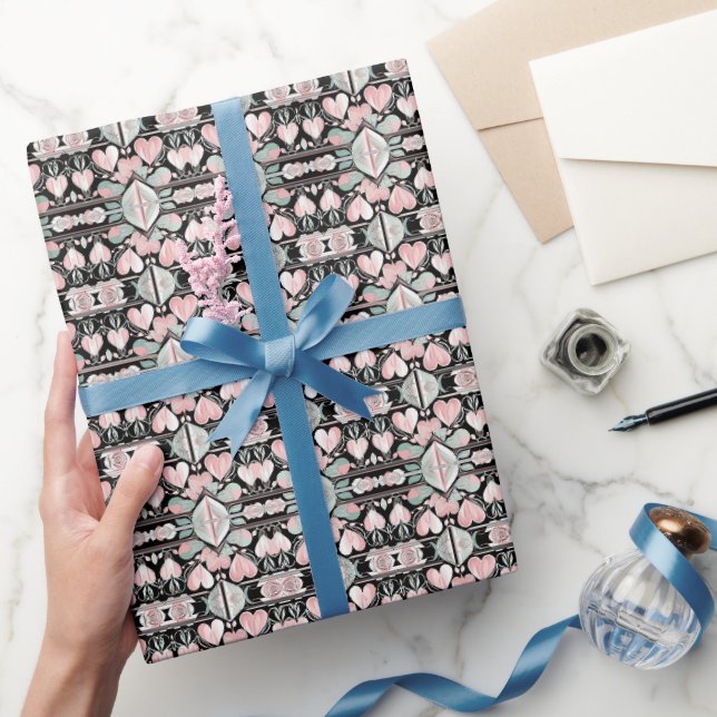 Papier Cadeau Fleurs intemporelles Valentines Jour Enveloppement (Cadeaux)