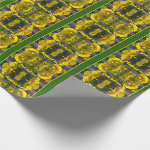 Papier Cadeau Fleurs Jaunes Au Soleil Personnalisées