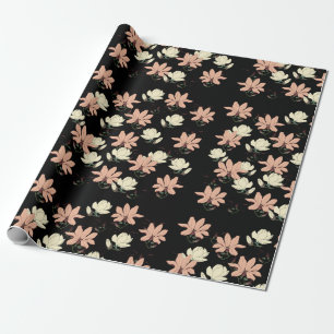 Papier Cadeau Fleurs Magnolia Printemps Personnalisé