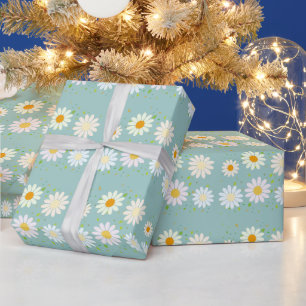 Papier Cadeau Fleurs marguerites Motif floral Fille pastel arc-e