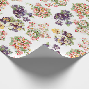 Papier Cadeau Fleurs mélangées de joli cru
