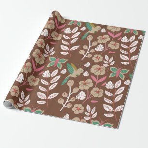 Papier Cadeau Fleurs motifs florales sans soudure, feuilles, pap