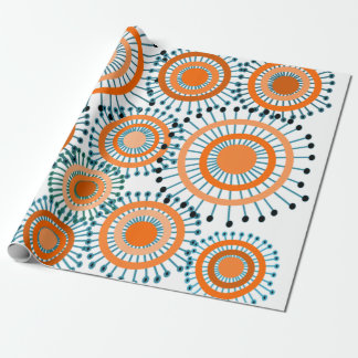 Papier Cadeau Fleurs orange