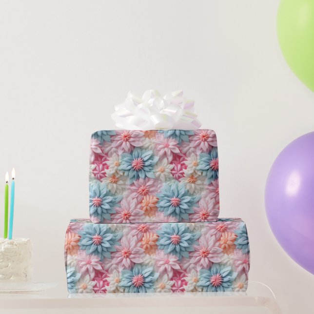 Papier Cadeau Fleurs Pastel (Cadeaux de fête)