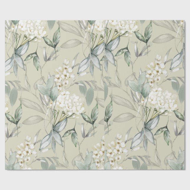 Papier Cadeau Fleurs Pastel sans coutures (Plat)