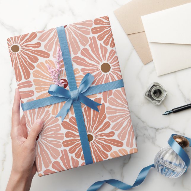 Papier Cadeau Fleurs rétro (Cadeaux)