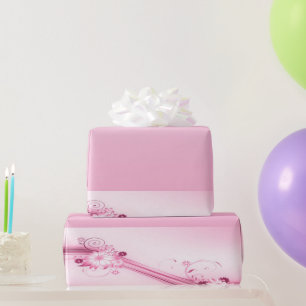 Papier Cadeau Fleurs roses dans les vagues