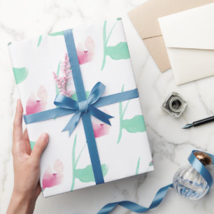 Papier Cadeau Fleurs roses jolies abstraites
