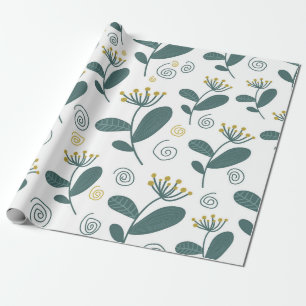 Papier Cadeau Fleurs sans coutures arrière - plan dans le style 