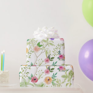 Papier Cadeau Fleurs Sauvages Enterrement de Vie de Jeune Fille 