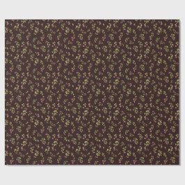 Papier Cadeau Fleurs sauvages floraux jetés sur Brown de chocola