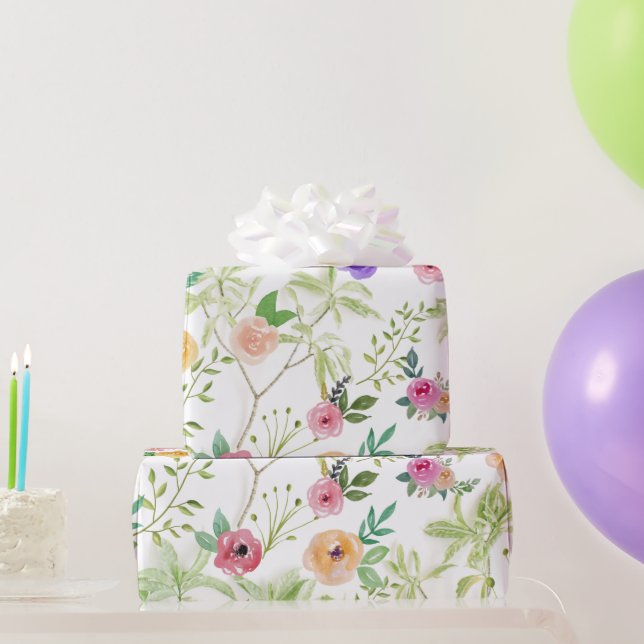 Papier Cadeau Fleurs Sauvages Mariage Anniversaire Fête de Maria (Cadeaux de fête)