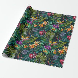 Papier Cadeau Fleurs tropicales
