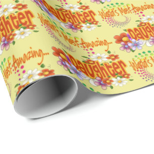 Papier Cadeau Fleurs tropicales de la fille la plus Extraordinai