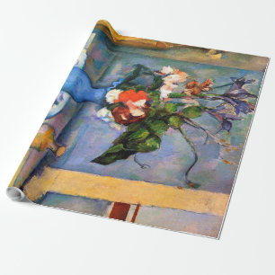 Papier Cadeau Fleurs Vase Bleues, Paul Cezanne