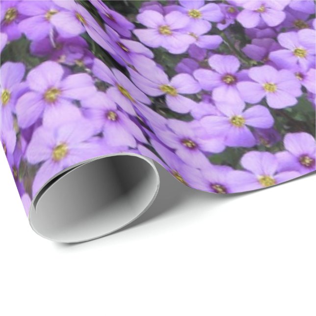 Papier Cadeau Fleurs violettes Enveloppant Violets Papier (Coin rond)