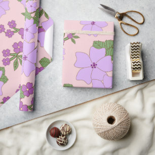 Papier Cadeau Fleurs Violettes, Modèle Floral, Motif De Fleurs