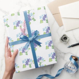 Papier Cadeau Fleurs violettes sauvages Envelopper le papier