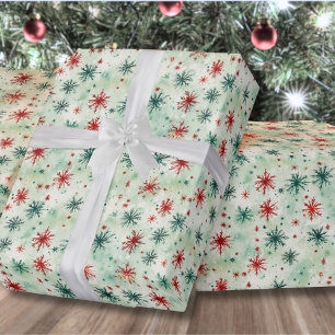 Papier Cadeau Flocon de neige à l'aquarelle Noël